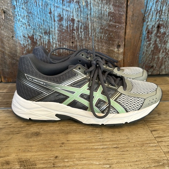ASICS Gray & Green Amplifoam Sneaker Size 7 Womens - Picture 1 of 7